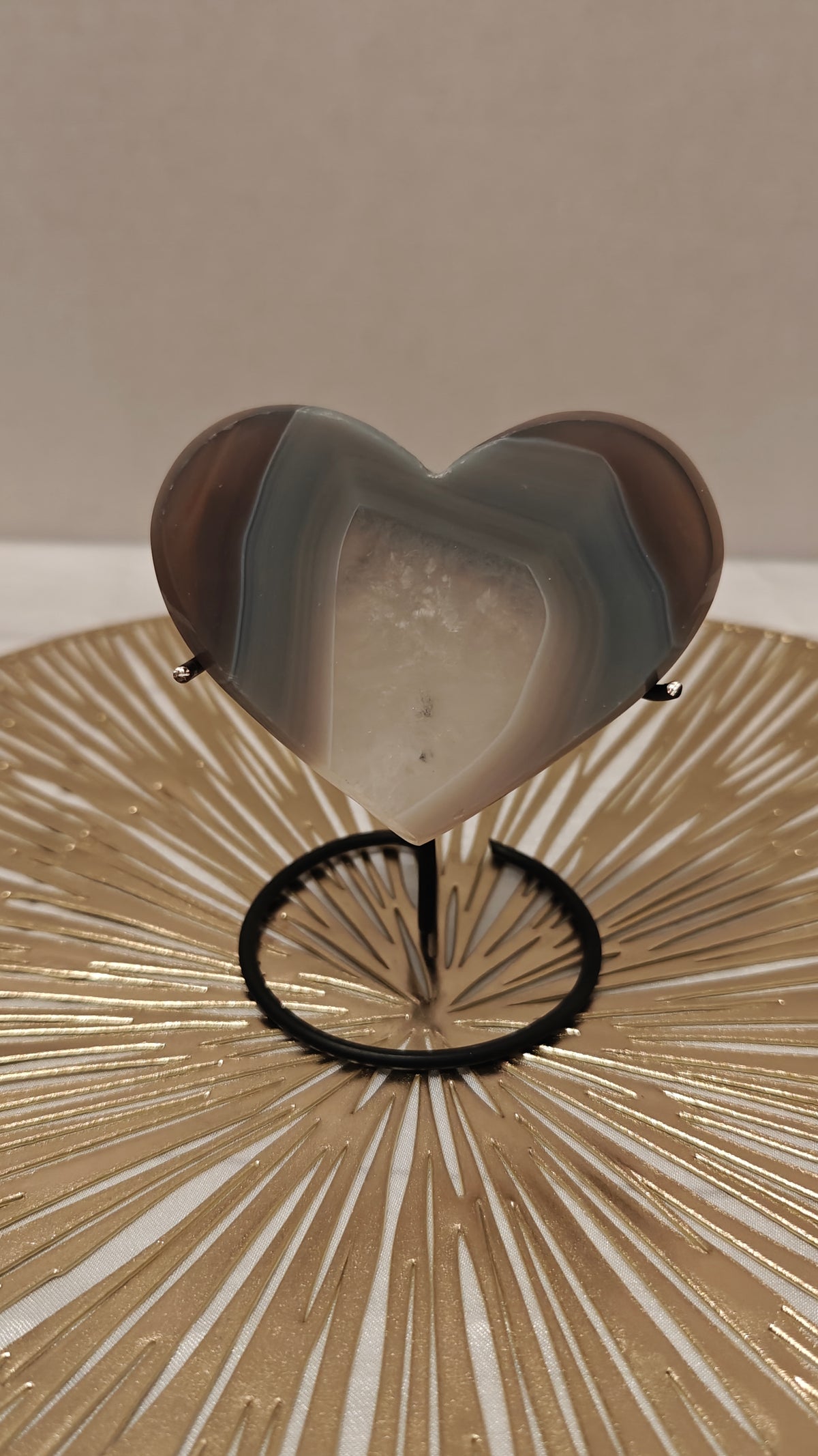 Corazón de Agata Gris Pulido Small