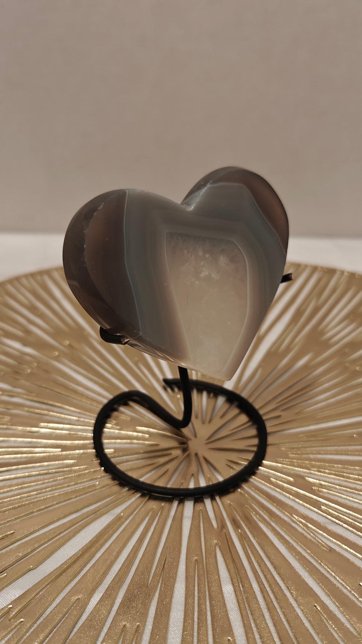 Corazón de Agata Gris Pulido Small