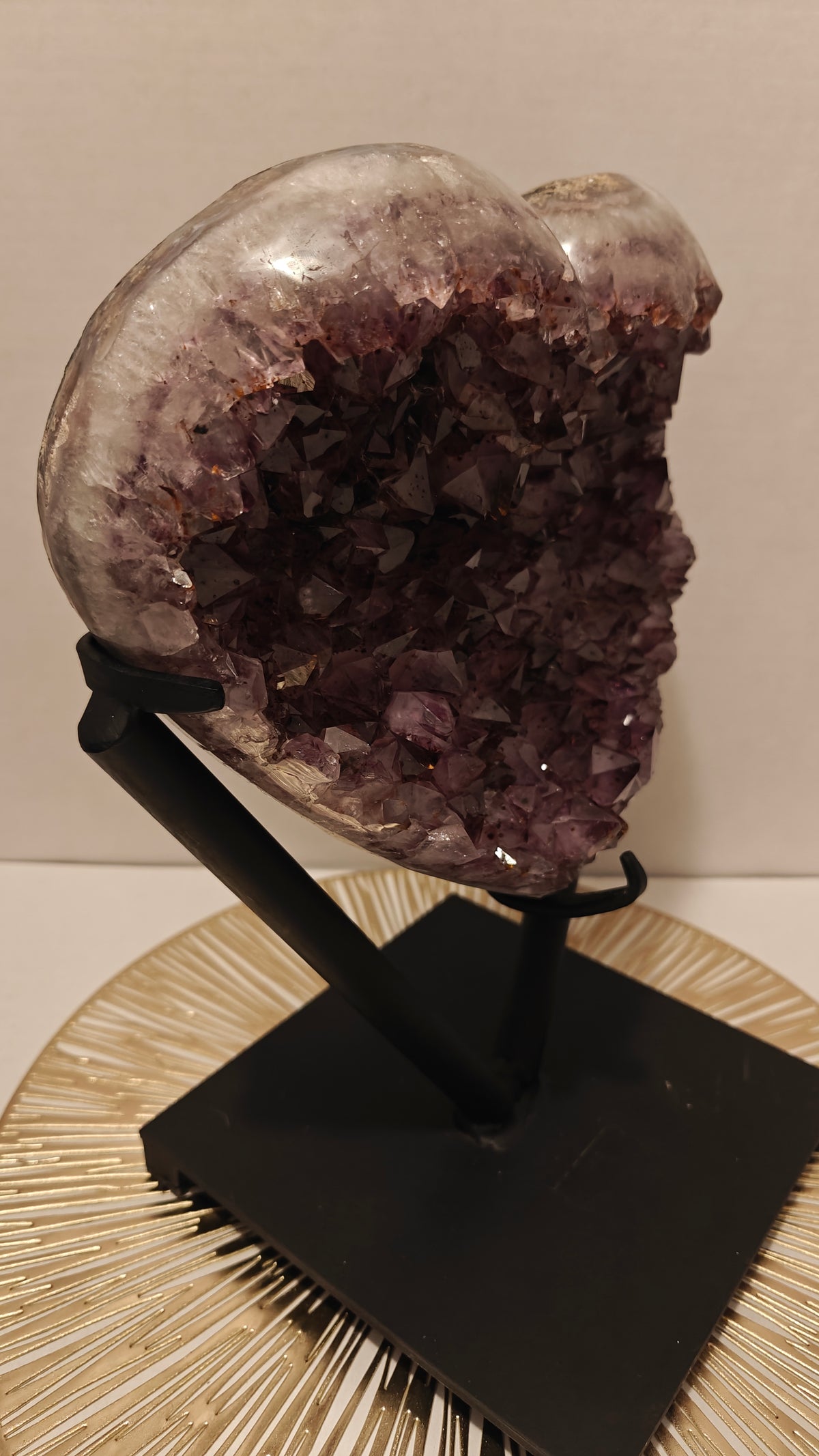 Corazón Amatista con Cacoxenita "Cacoxenite" XL