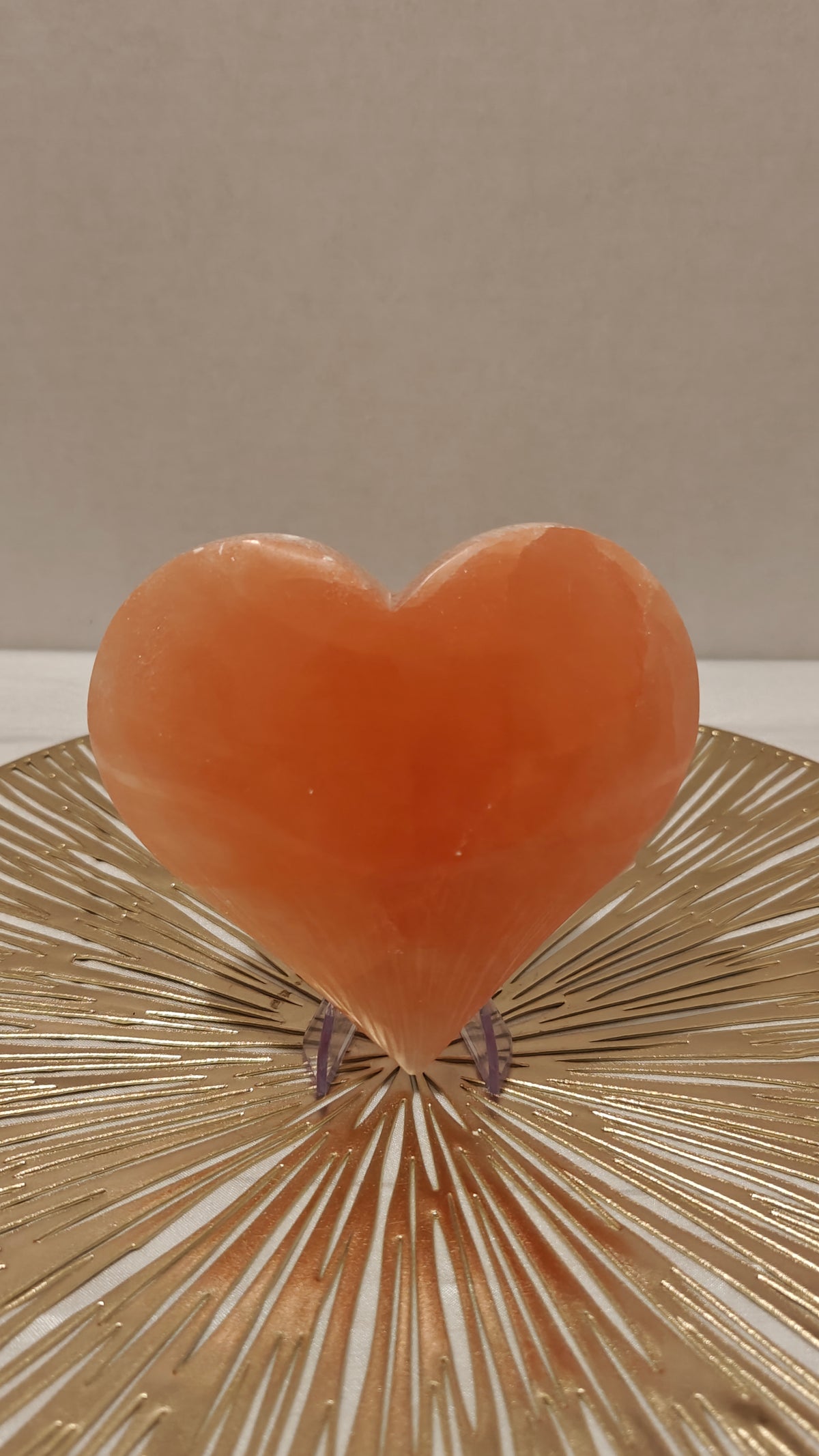 Corazón de Selenita Naranja de Marruecos