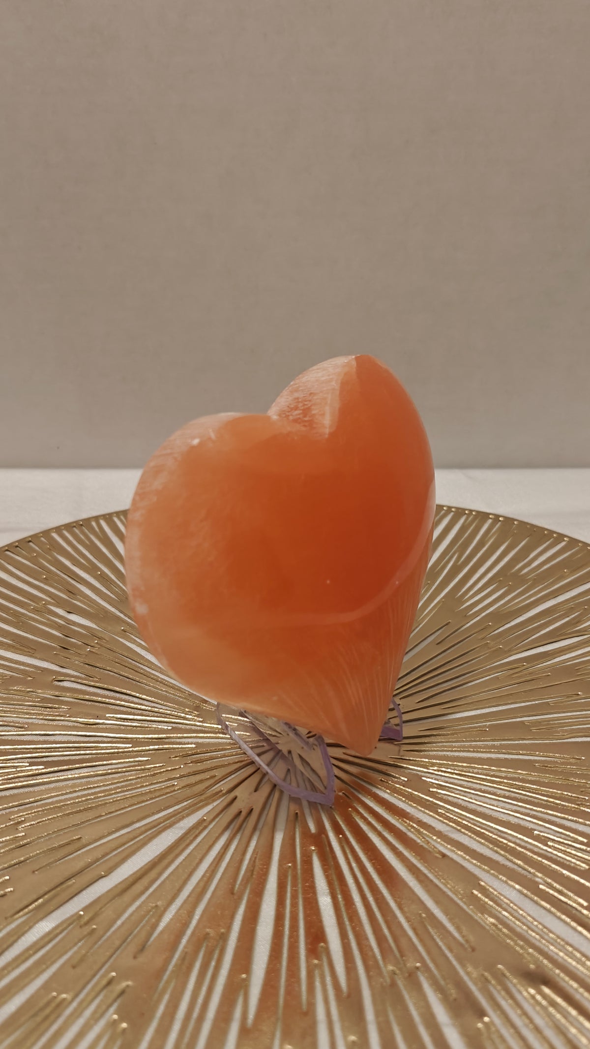 Corazón de Selenita Naranja de Marruecos
