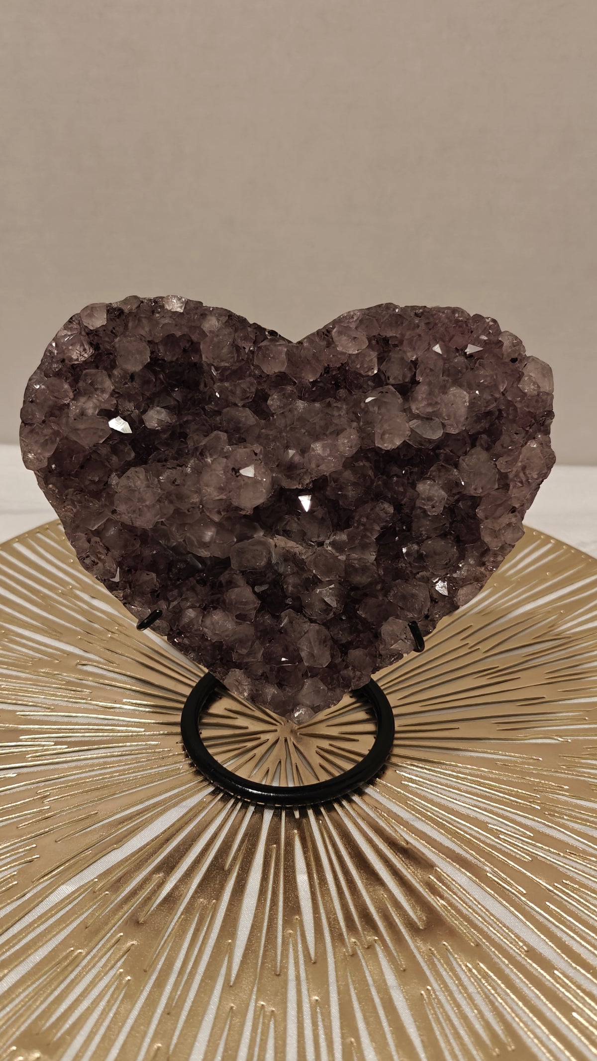 Corazón Amatista con Cacoxenita "Cacoxenite" y Jasper