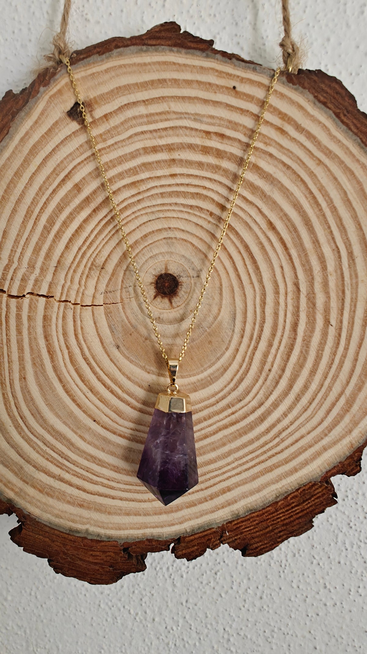 Collar Amatista "Tear Drop Gold Plated"