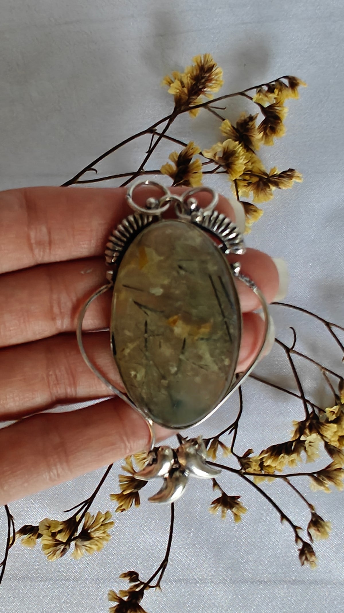 Pendant Prehnita Plata 925