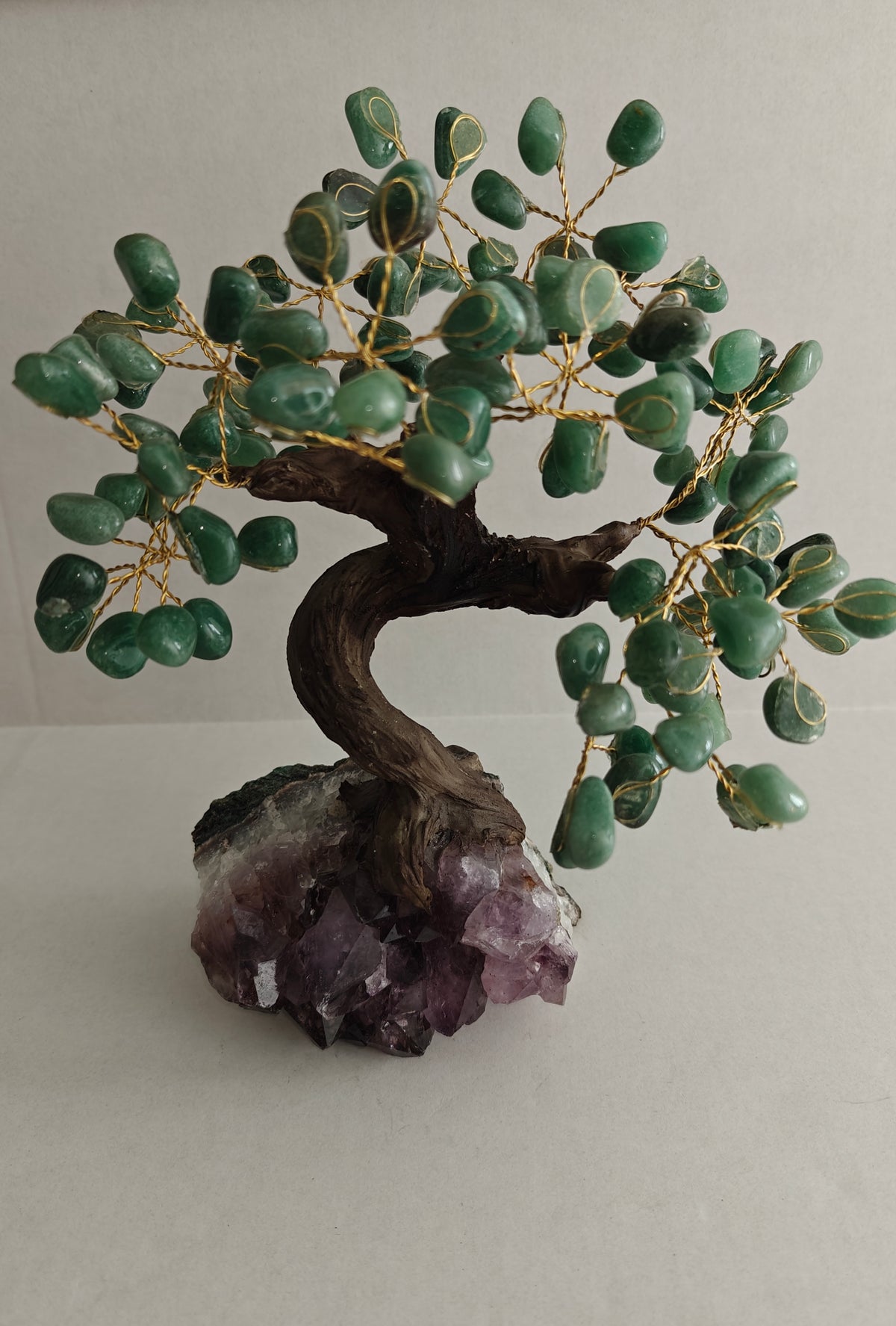 Bonsai de Aventurina Verde en base de Amatista
