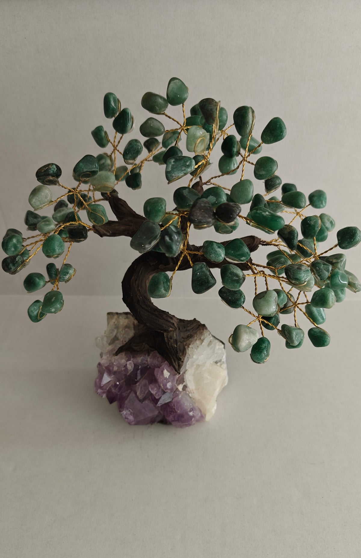 Bonsai de Aventurina Verde en base de Amatista