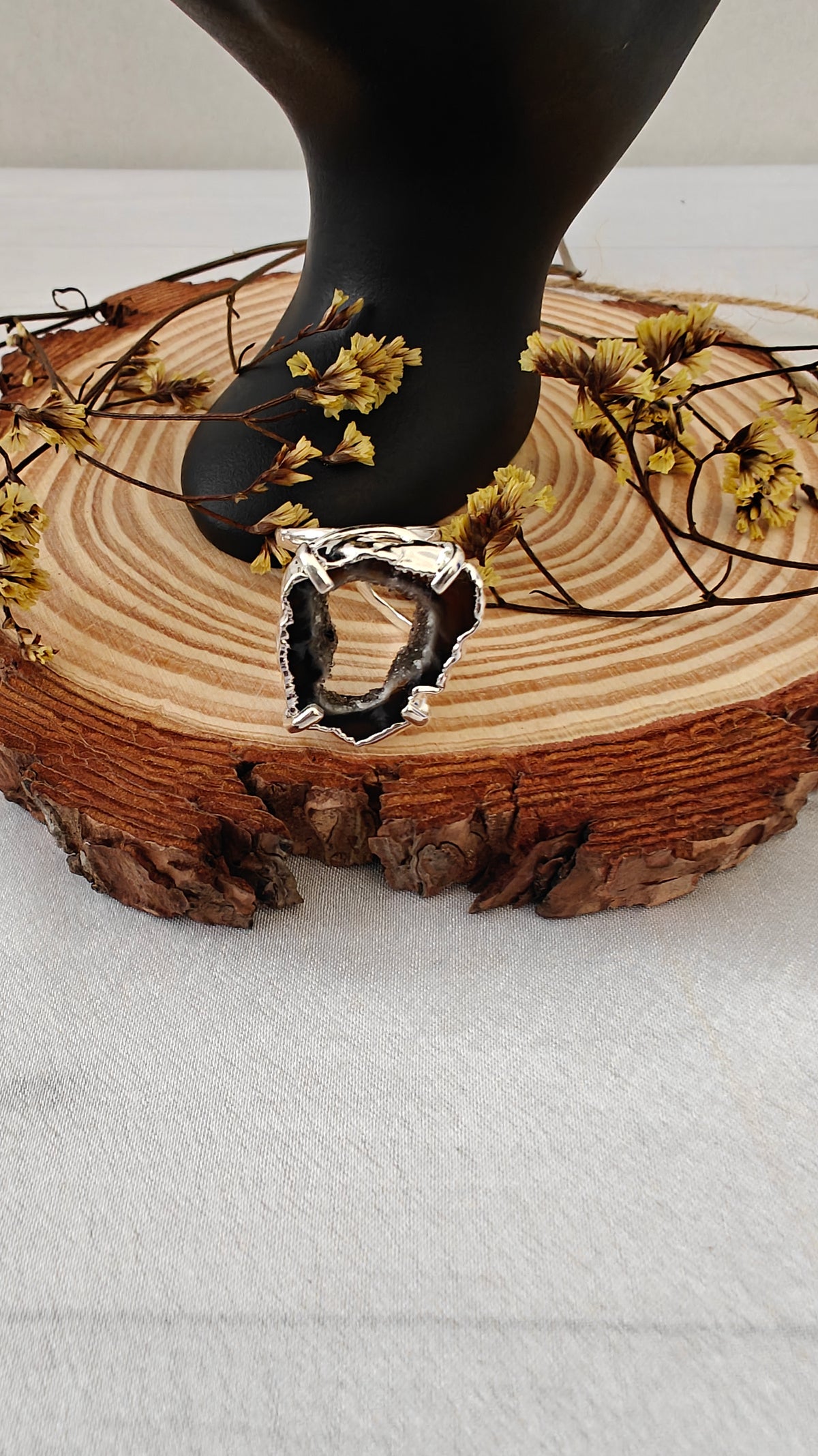 Sortija Agata Enchapada en Oro o Plata Ajustable "Silver and Gold Plated"