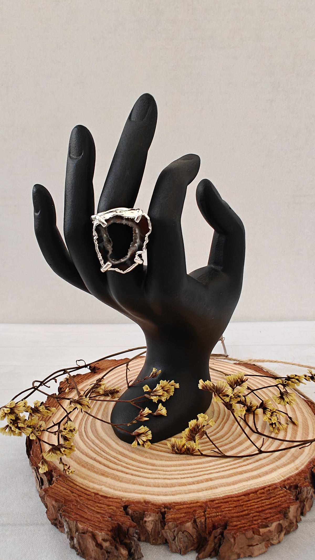 Sortija Agata Enchapada en Oro o Plata Ajustable "Silver and Gold Plated"