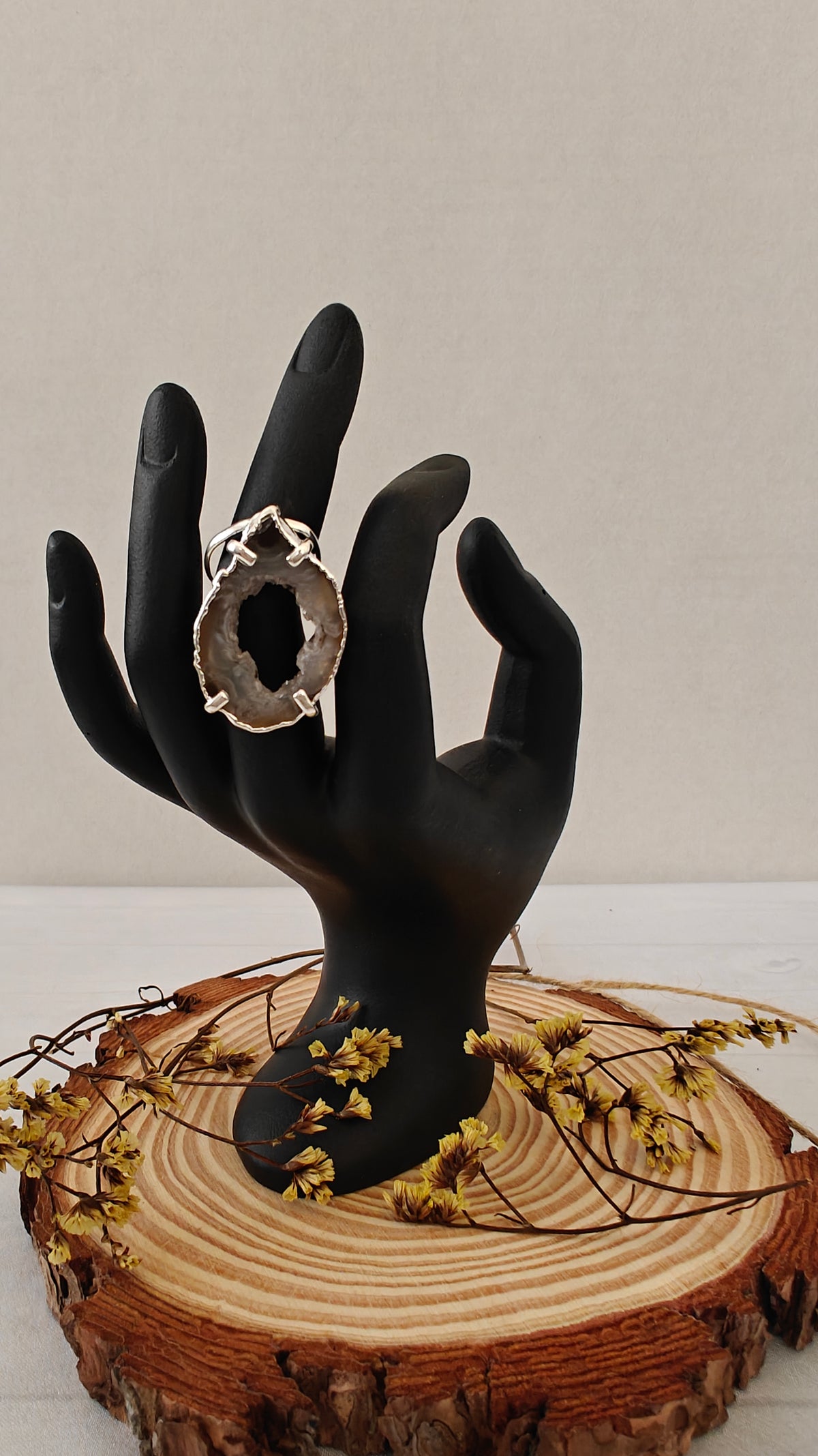 Sortija Agata Enchapada en Oro o Plata Ajustable "Silver and Gold Plated"