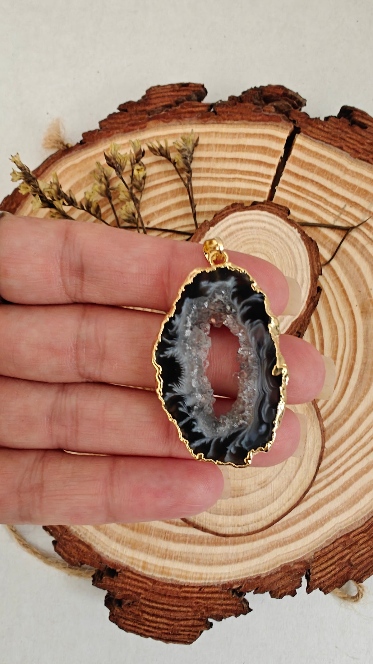 Pendant Geodos de Agata (Slice)