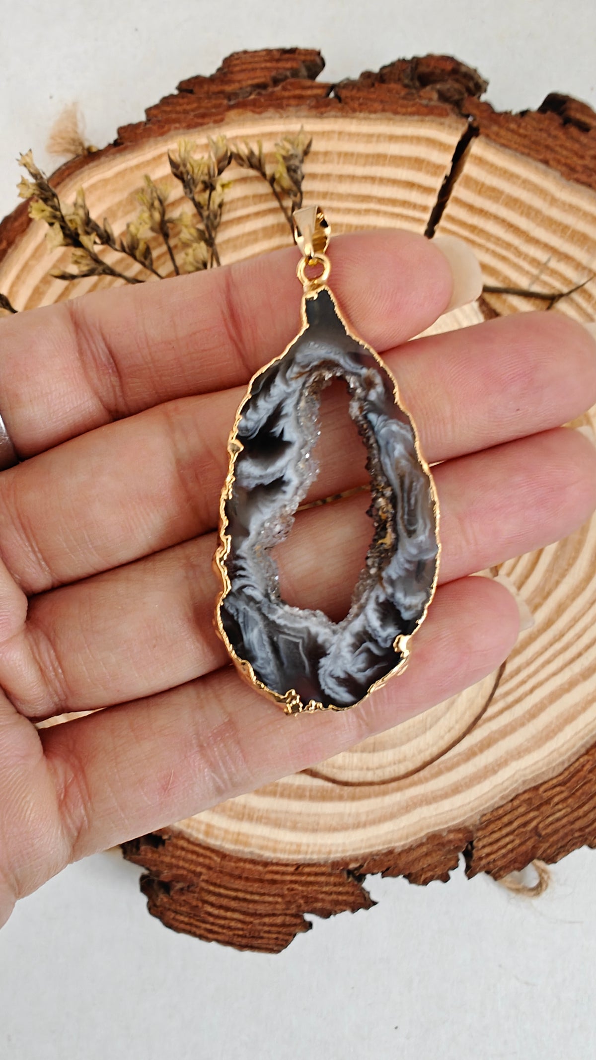 Pendant Geodos de Agata (Slice)