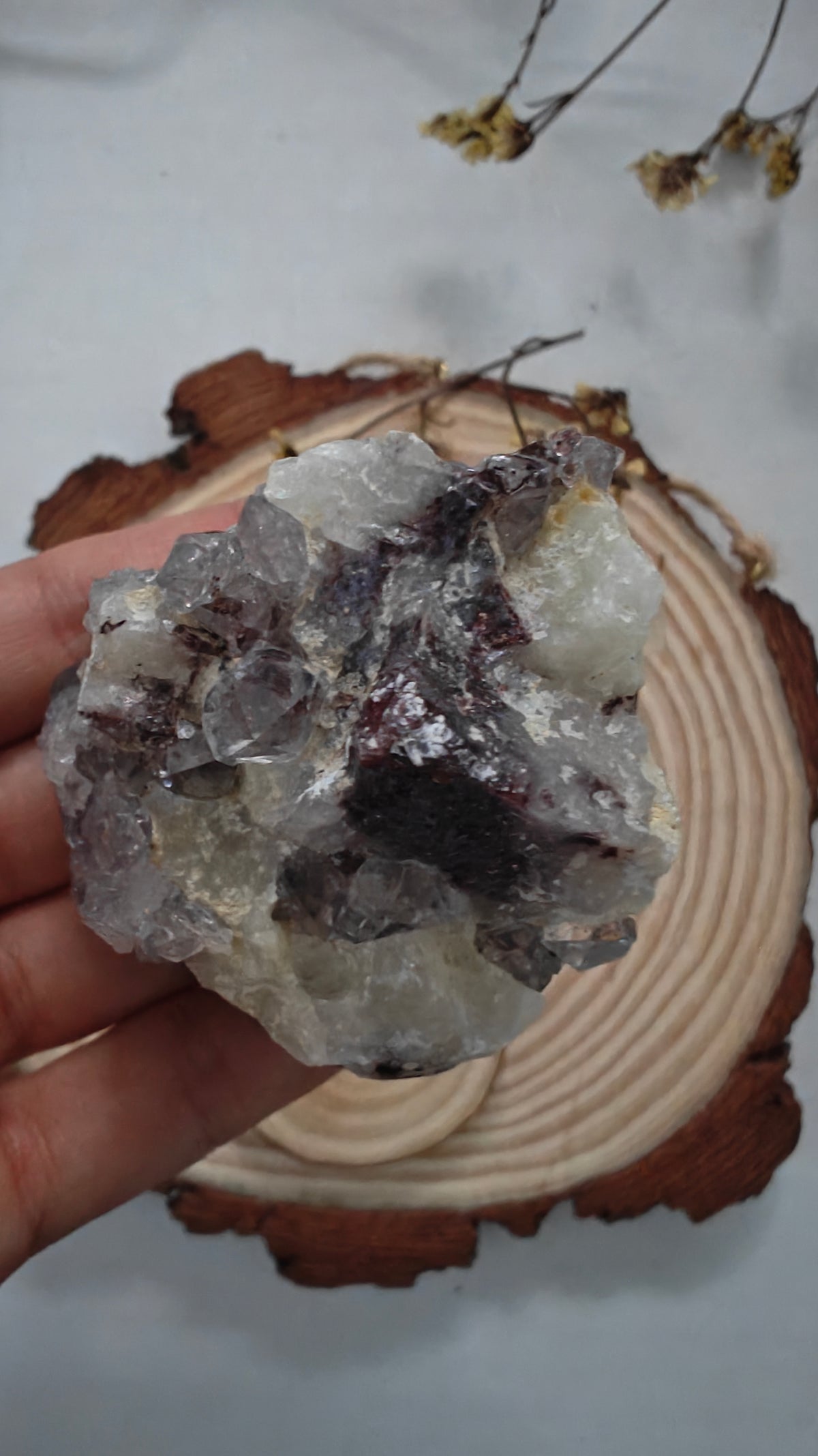 Mini Clusters Amatista con Calcita