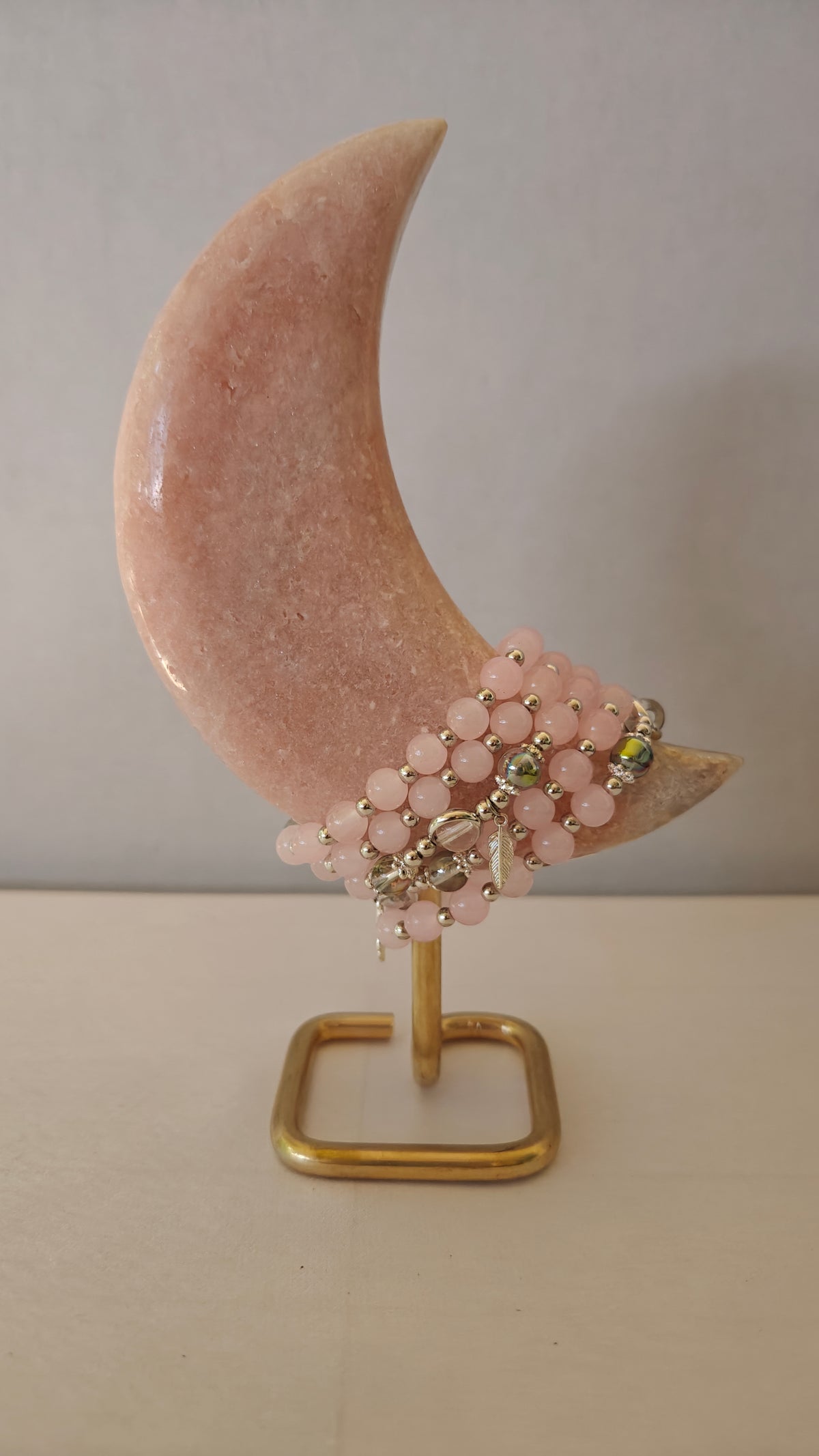 Pulsera Cuarzo Rosa "Cat Eye 8mm Beads"
