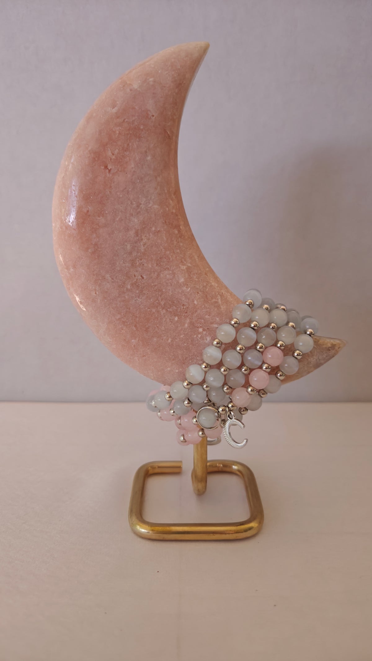 Pulsera Cuarzo Rosa "Cat Eye 8mm Beads"