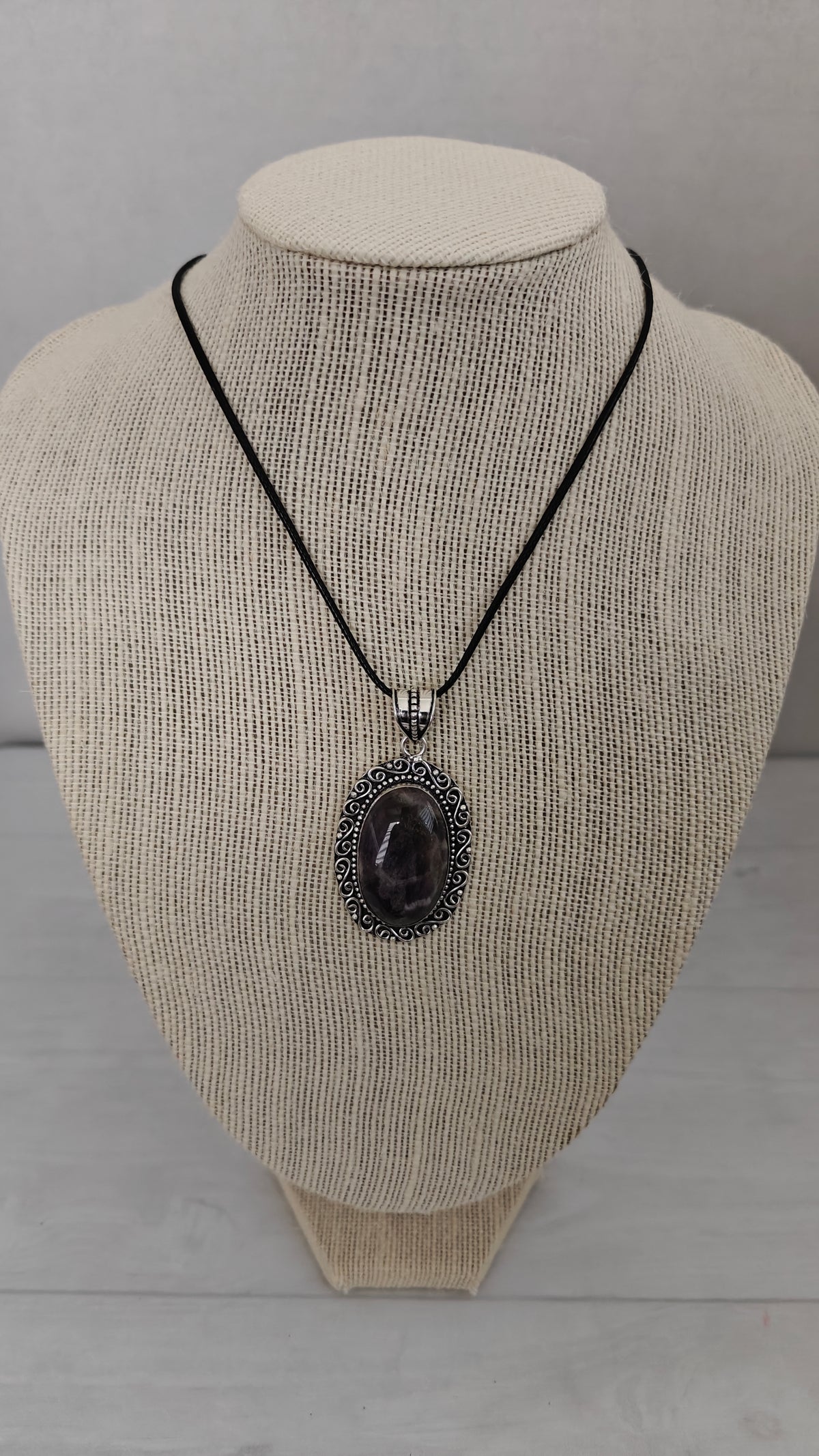 Pendant Amatista Chevron Plata 925