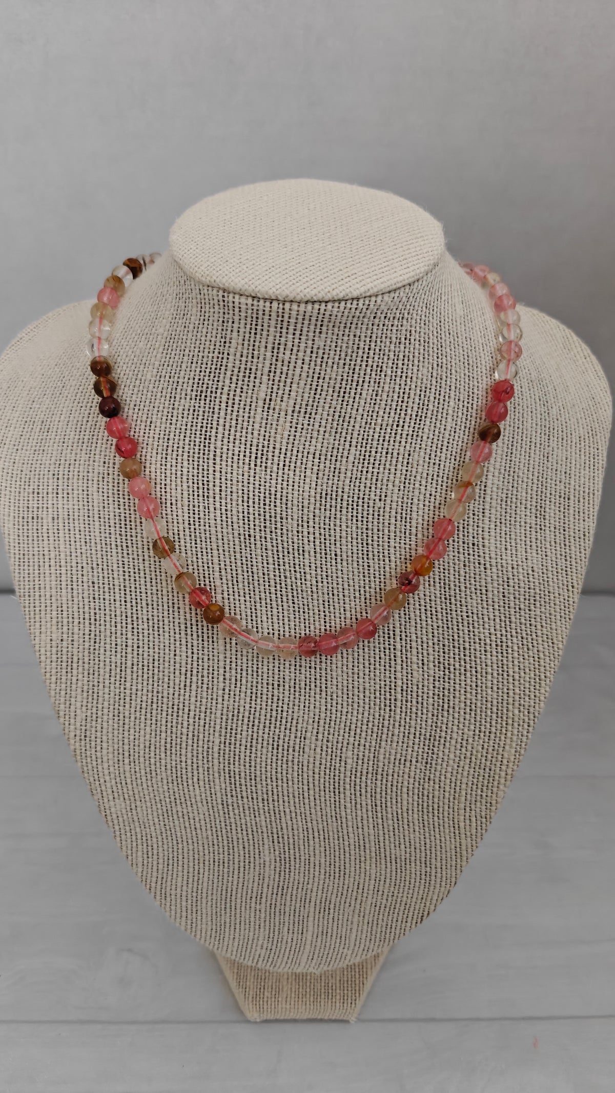 Collar Turmalina Sandía "Watermelon Tourmaline Beads 6 mm"