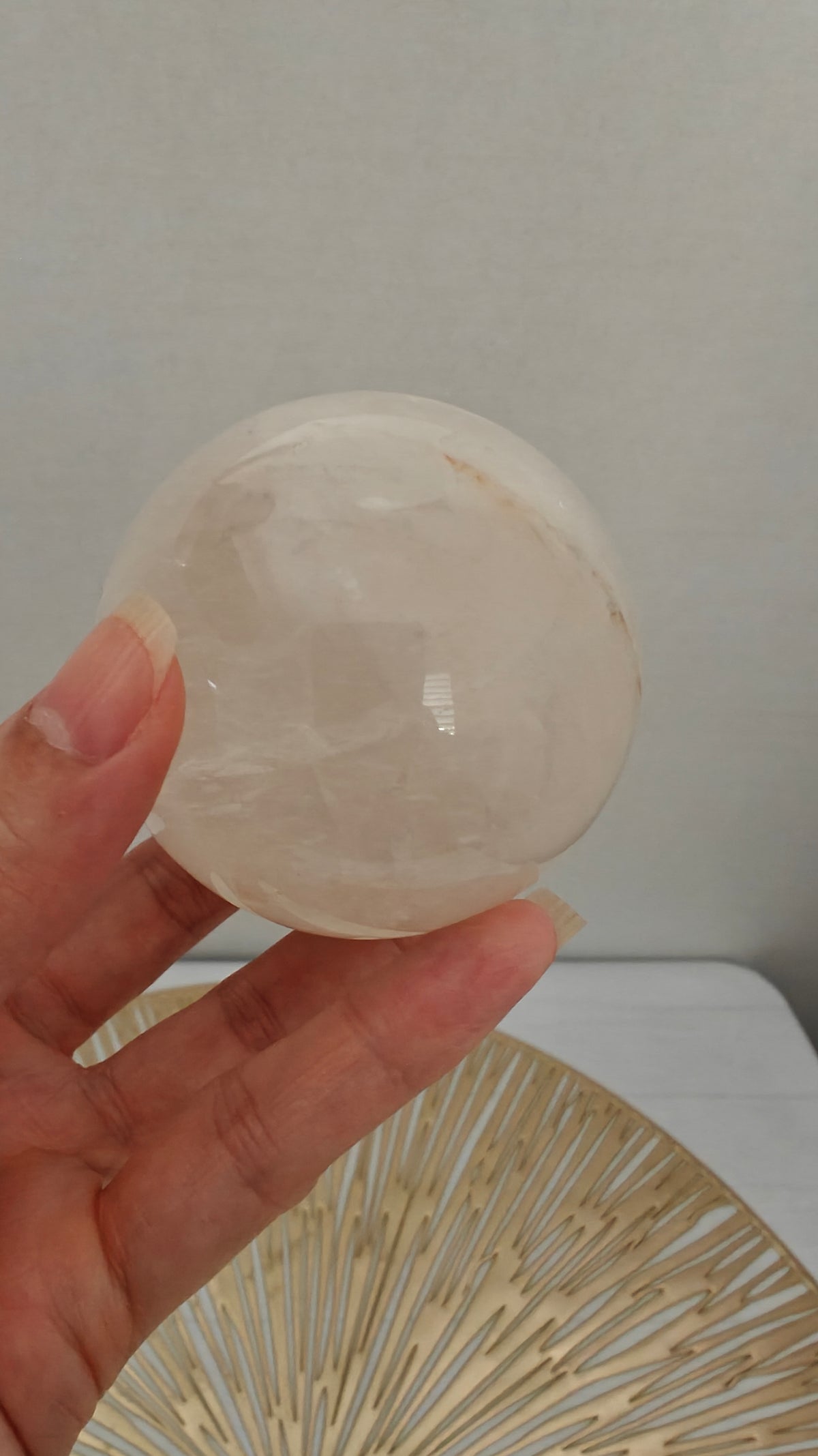 Esferas de Cuarzo Semi Transparente en Stand