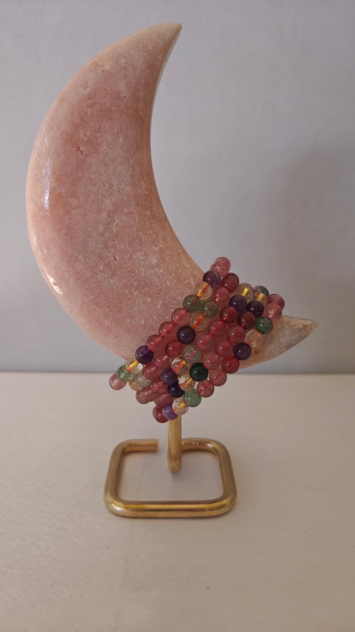 Pulsera Multicolor Cuarzo Fresa "Strawberry Quartz 8mm Beads"