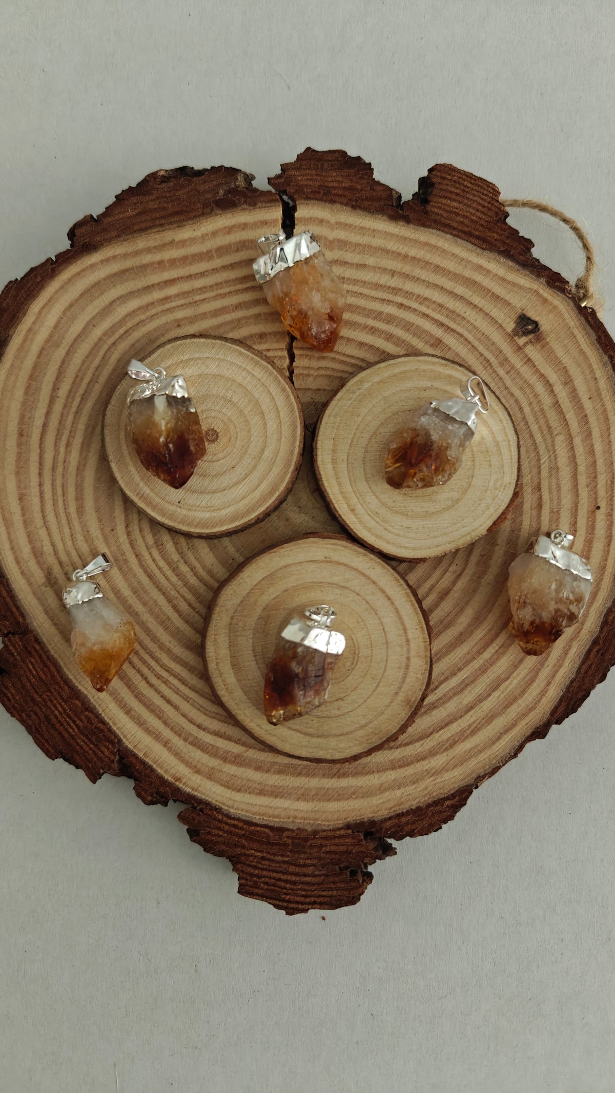 Pendant Punta de Citrino (Rough) Silver
