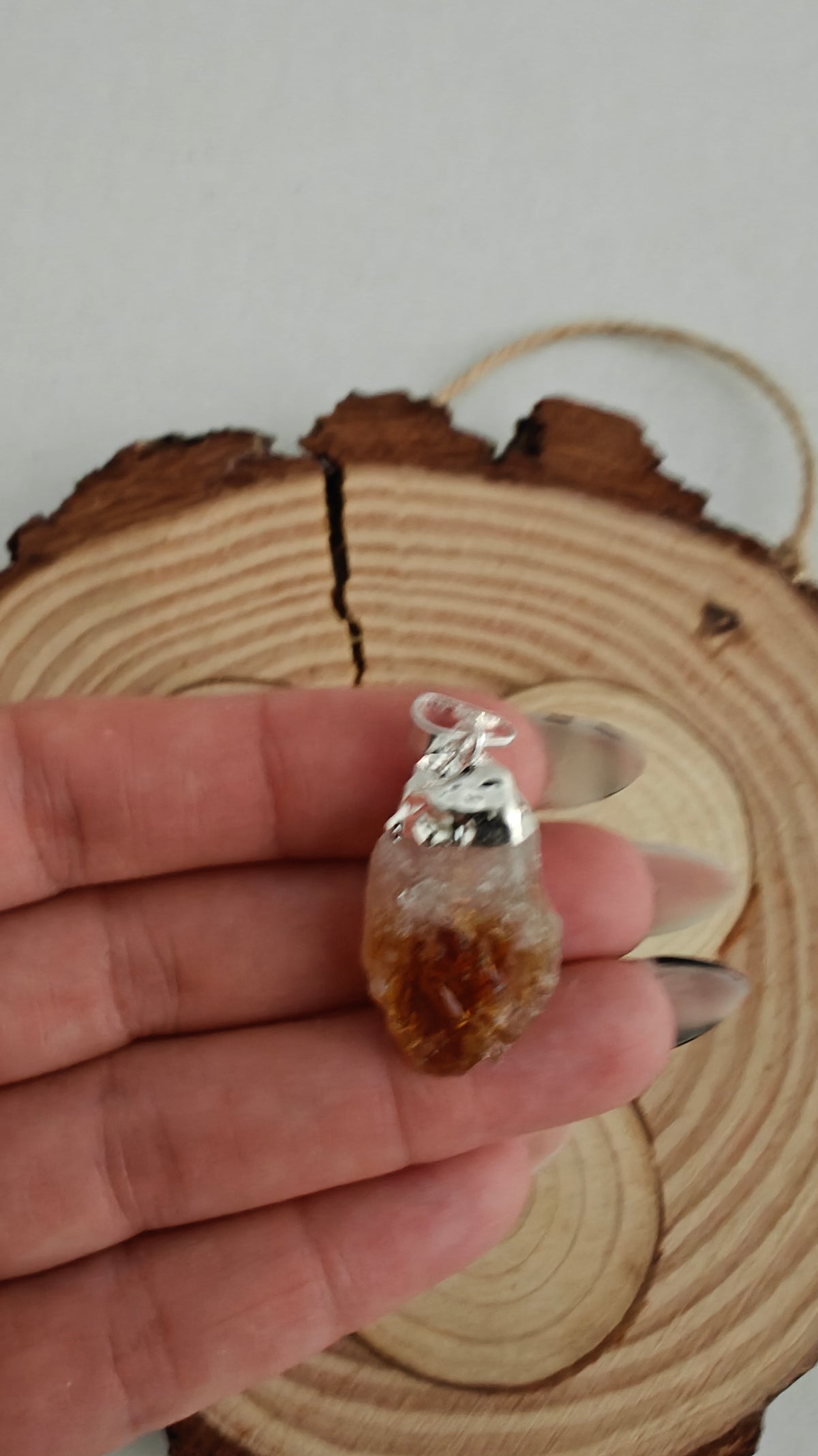 Pendant Punta de Citrino (Rough) Silver