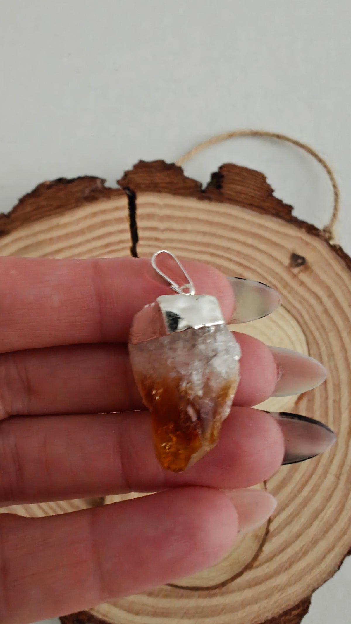 Pendant Punta de Citrino (Rough) Silver