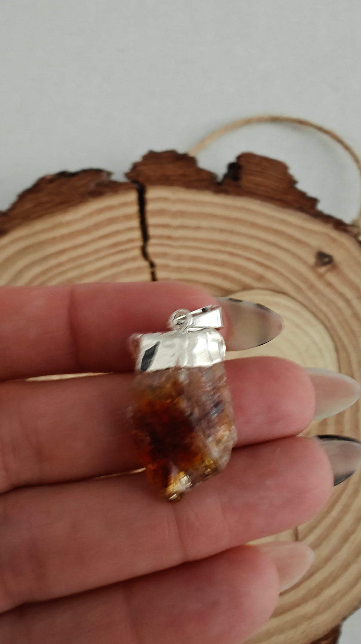 Pendant Punta de Citrino (Rough) Silver