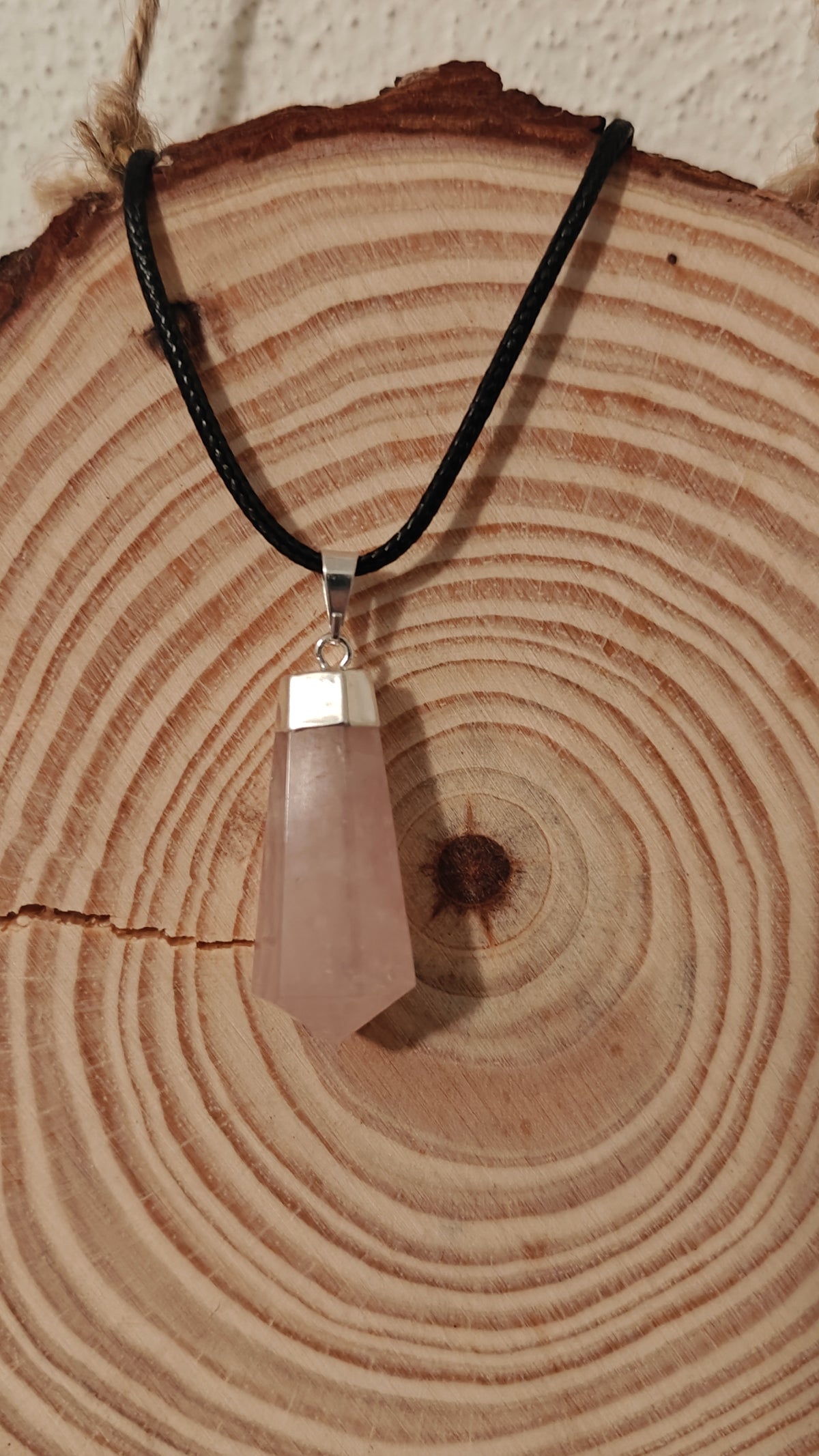 Pendant Lágrima "Tear Drop" Cuarzo Rosado