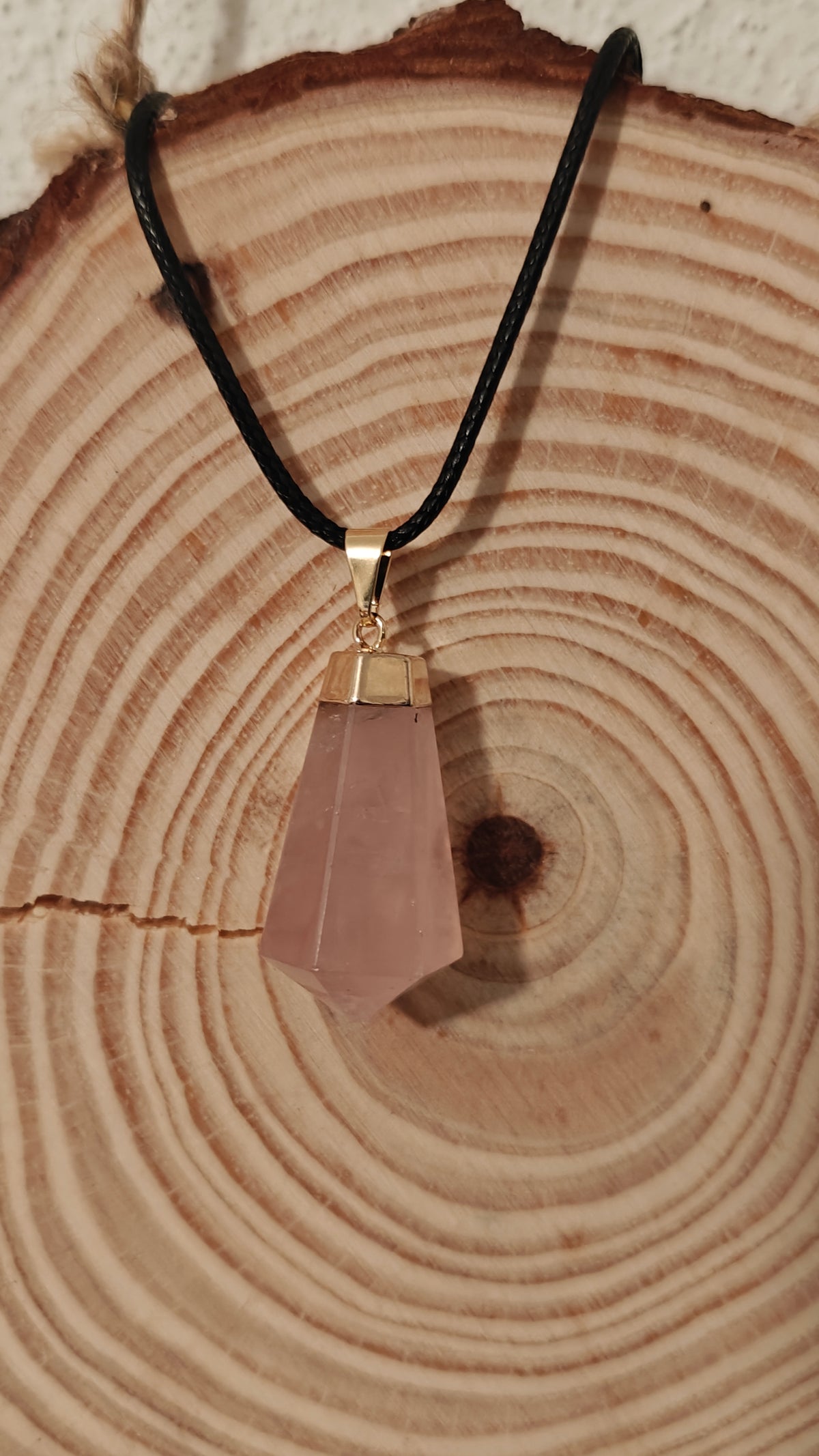 Pendant Lágrima "Tear Drop" Cuarzo Rosado