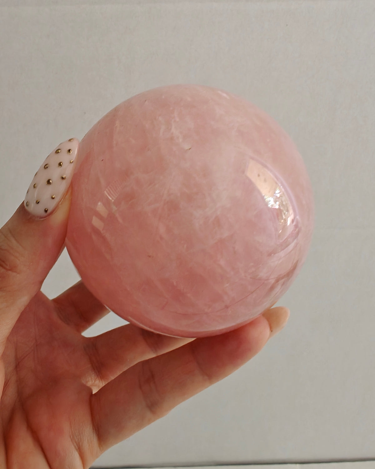 Esfera de Cuarzo Rosa con Estrella