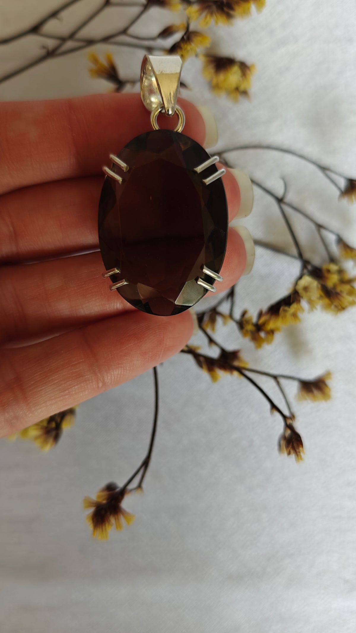 Pendant Cuarzo Ahumado Plata 925